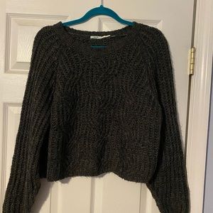 Pacsun Kimchi Blue Small Gray Cropped Sweater